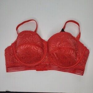 Burnt orange lace bra adjustable straps 38DD